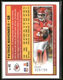 2025 Donruss Optic Flex Patrick Mahomes II #/199 #40