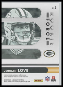 2020 Panini Absolute Rookie Force Jordan Love #4