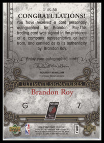 2006-07 Upper Deck Ultimate Collection Signatures Brandon Roy Auto #US-BR