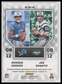 2023 Panini Illusions Rookie Idols Dual Memorabilia H Hooker / J Namath #RM-HN