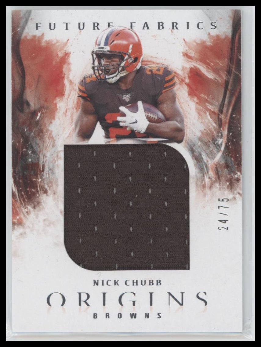 2020 Panini Origins Future Fabrics Nick Chubb #/75 #FF-14