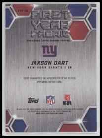 2025 Topps Chrome First Year Fabric Jaxson Dart #FYF-JD