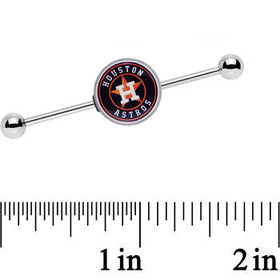 14G Licensed MLB Houston Astros Industrial Barbell 38mm