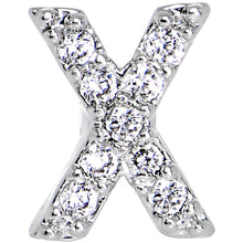 16G Clear CZ Gem Paved Initial X Tragus Cartilage Earring 1/4