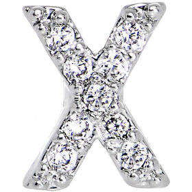 16G Clear CZ Gem Paved Initial X Tragus Cartilage Earring 1/4