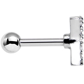 16G Clear CZ Gem Paved Initial X Tragus Cartilage Earring 1/4