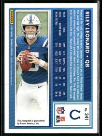 2025 Donruss Rated Rookies Autographs Orange Riley Leonard Rookie Auto #341