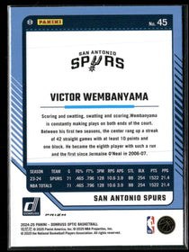 2024-25 Donruss Optic Hyper Pink Victor Wembanyama #45