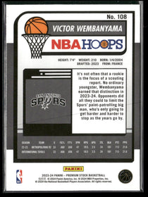 2023-24 Hoops Premium Stock Victor Wembanyama Rookie #108