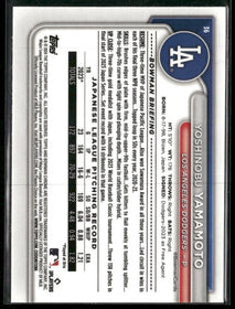 2024 Bowman Chrome Mojo Refractors Yoshinobu Yamamoto #36