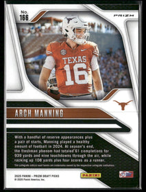 2025 Panini Prizm Draft Picks Prizms Red Ice Arch Manning #166