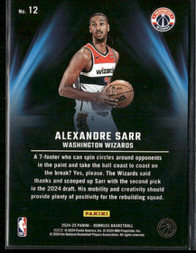 2024-25 Donruss PlayMakers Alexandre Sarr #12