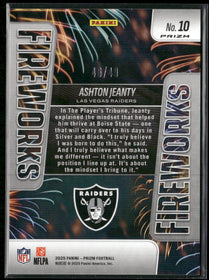 2025 Panini Prizm Fireworks Purple Power Ashton Jeanty #/49 #10