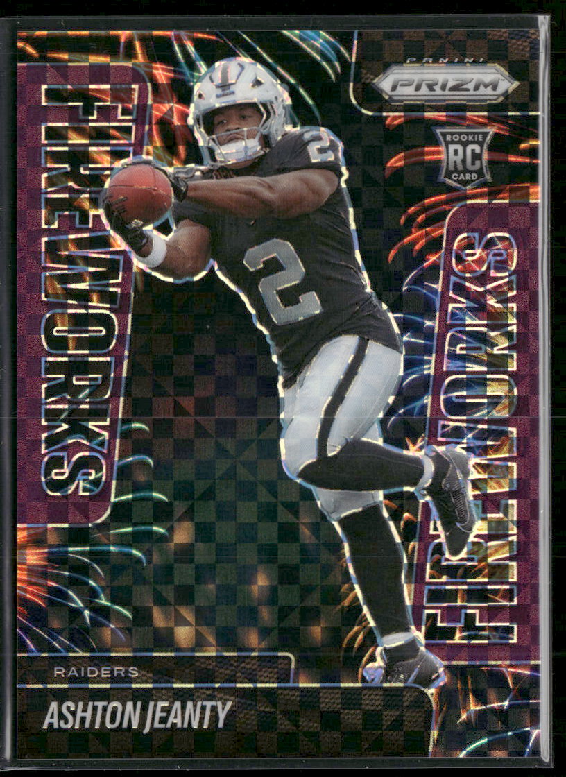 2025 Panini Prizm Fireworks Purple Power Ashton Jeanty #/49 #10