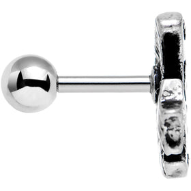 16G 1/4 Clear Gem Moon and Star Left Tragus Cartilage Earring