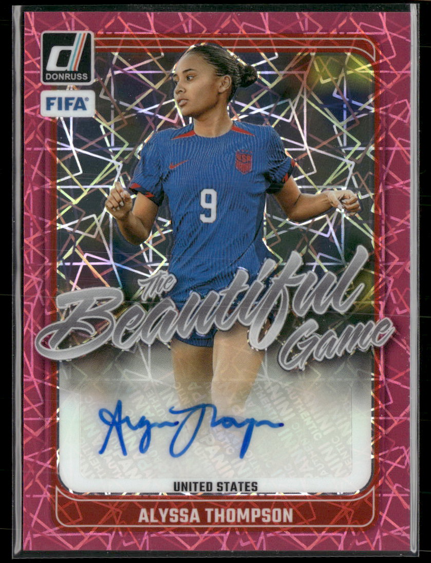 2024-25 Donruss The Beautiful Game Auto Pink Velocity Alyssa Thompson #BG-AT