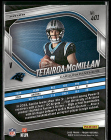 2025 Panini Prizm Silver Tetairoa McMillan #401