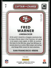2025 Donruss Optic Captain in Charge Blue Ice #/55 Fred Warner #7