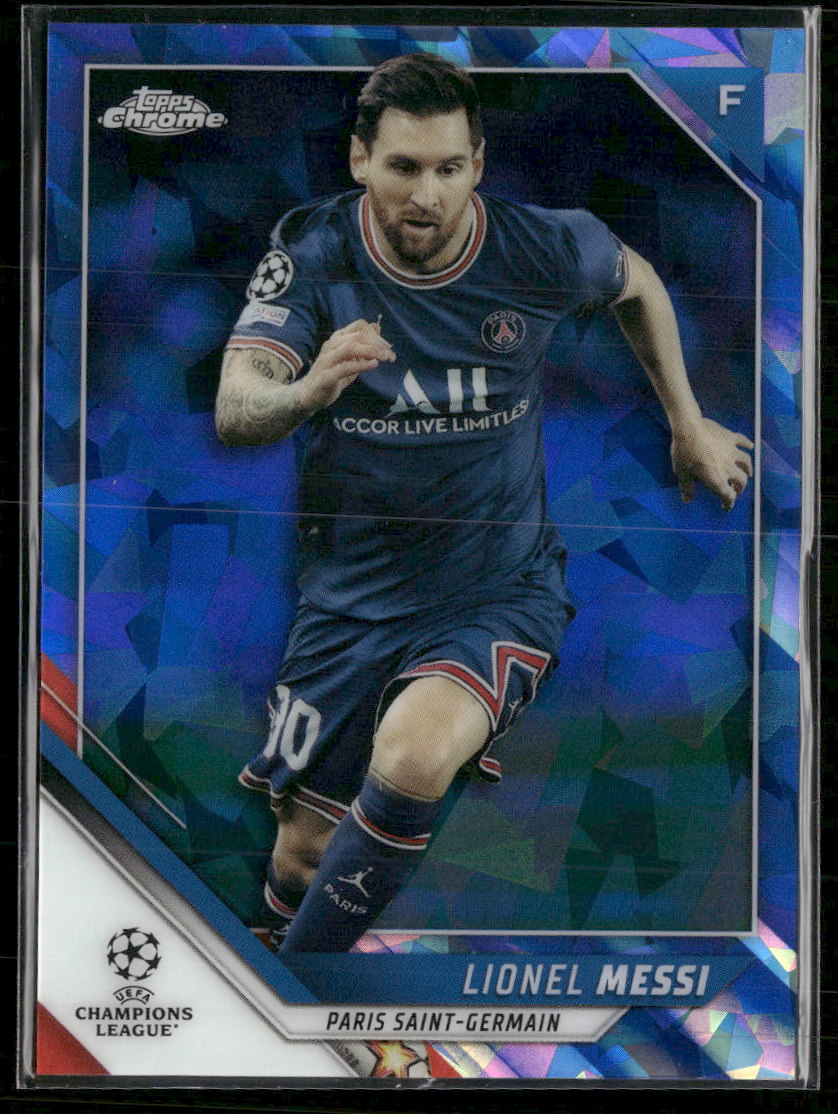 2021-22 Topps Chrome Sapphire Edition UEFA Champions League Lionel Messi #100