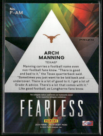 2024 Panini Prizm Draft Picks Fearless Red Ice Arch Manning #F-AM