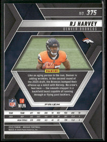 2025 Panini Mosaic Mosaic Genesis RJ Harvey Rookie #375