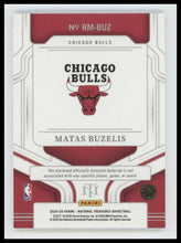 2024-25 Panini National Treasures Rookie Materials Matas Buzelis #/99 #RM-BUZ