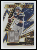2025 Panini Select Sparks White Prizm Sam Darnold #/99 #SPK-SDD