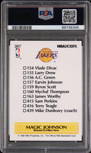 1990 Hoops Team Checklist Magic Johnson 8 PSA #367