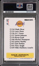 1990 Hoops Team Checklist Magic Johnson 8 PSA #367