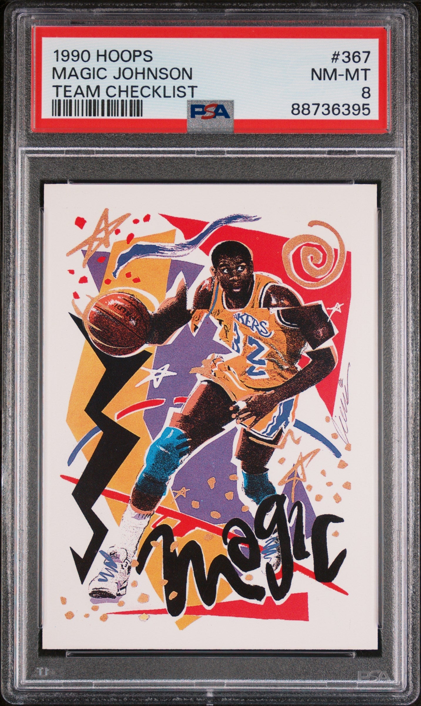 1990 Hoops Team Checklist Magic Johnson 8 PSA #367
