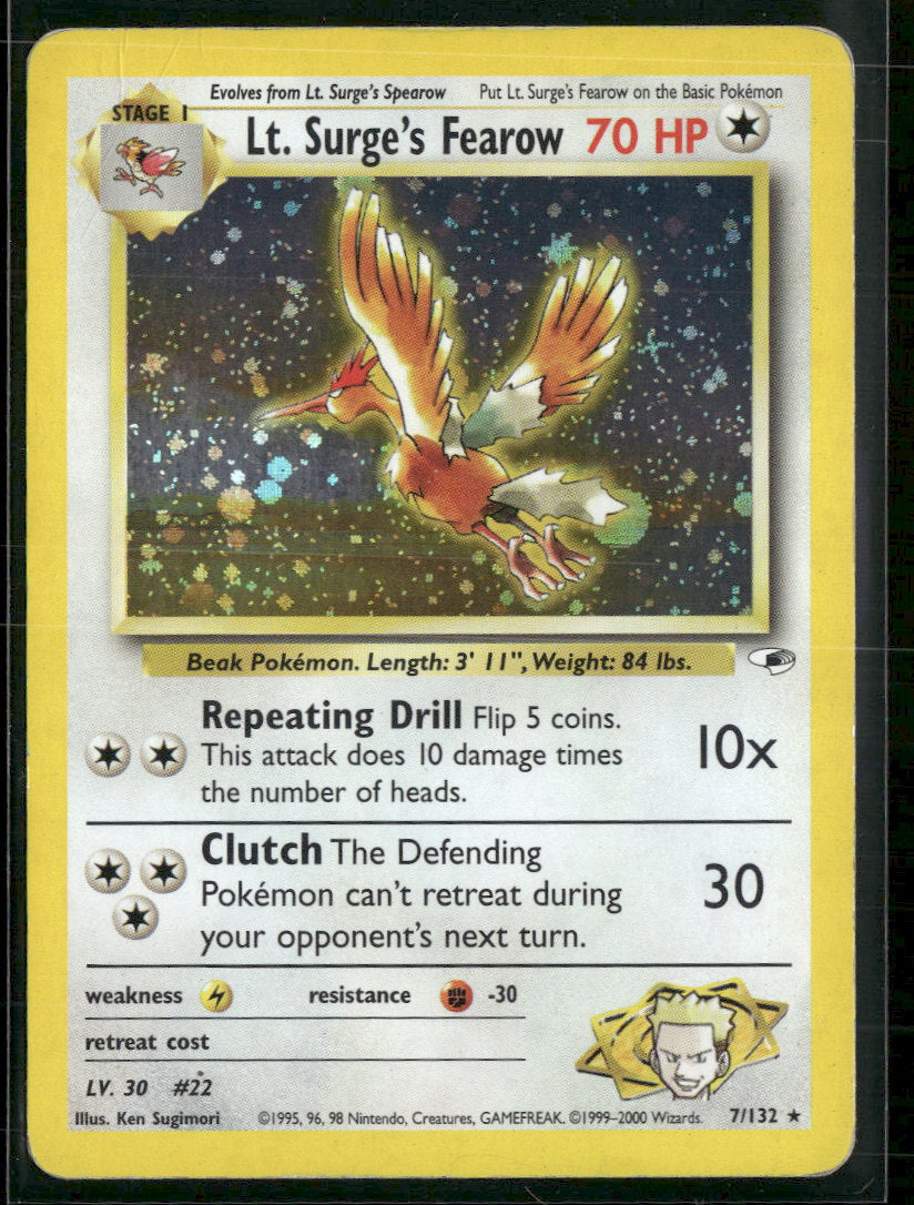 Gym Heroes Lt. Surge's Fearow #007/132 (Damaged)