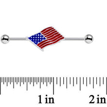 14G USA Old Glory American Flag Industrial Barbell 38mm
