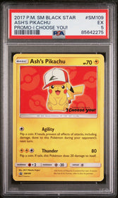 2017 Pokemon Sm Black Star Promo Promo-I Choose You! Ash'S Pikachu 5 PSA #SM109