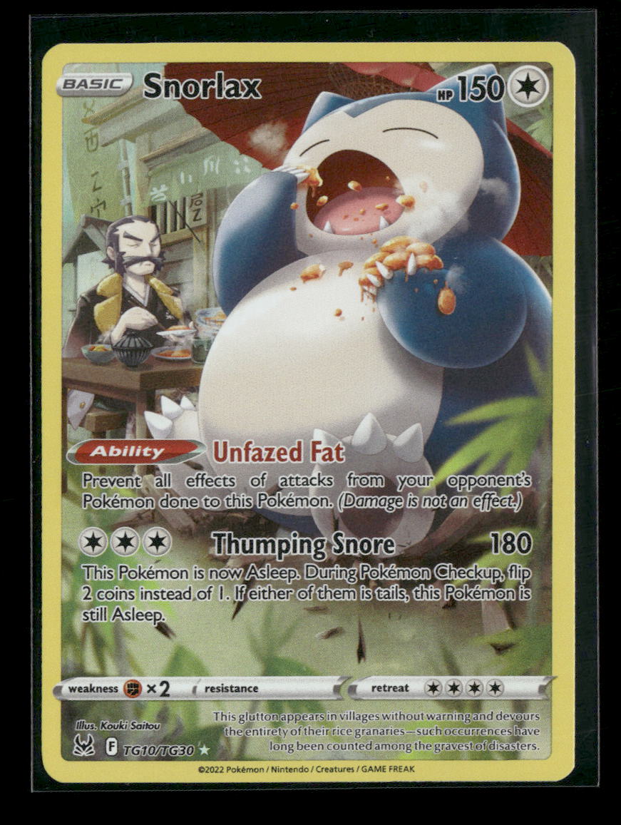 SWSH11: Lost Origin Trainer Gallery Snorlax #TG10/TG30