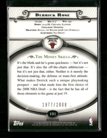 2008-09 Topps Treasury Refractors Bronze Derrick Rose Rookie #/2008 #101