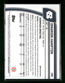2024 Bowman University Chrome Gold Refractor Omarion Hampton #/50 #198