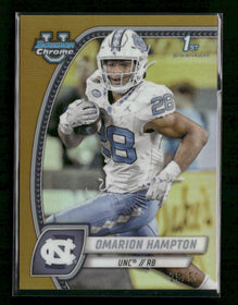 2024 Bowman University Chrome Gold Refractor Omarion Hampton #/50 #198