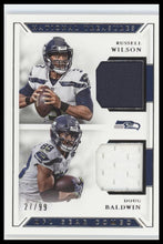 2018 Panini National Treasures Materials Doug Baldwin/Russell Wilson #/99 #CM-20