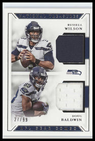 2018 Panini National Treasures Materials Doug Baldwin/Russell Wilson #/99 #CM-20