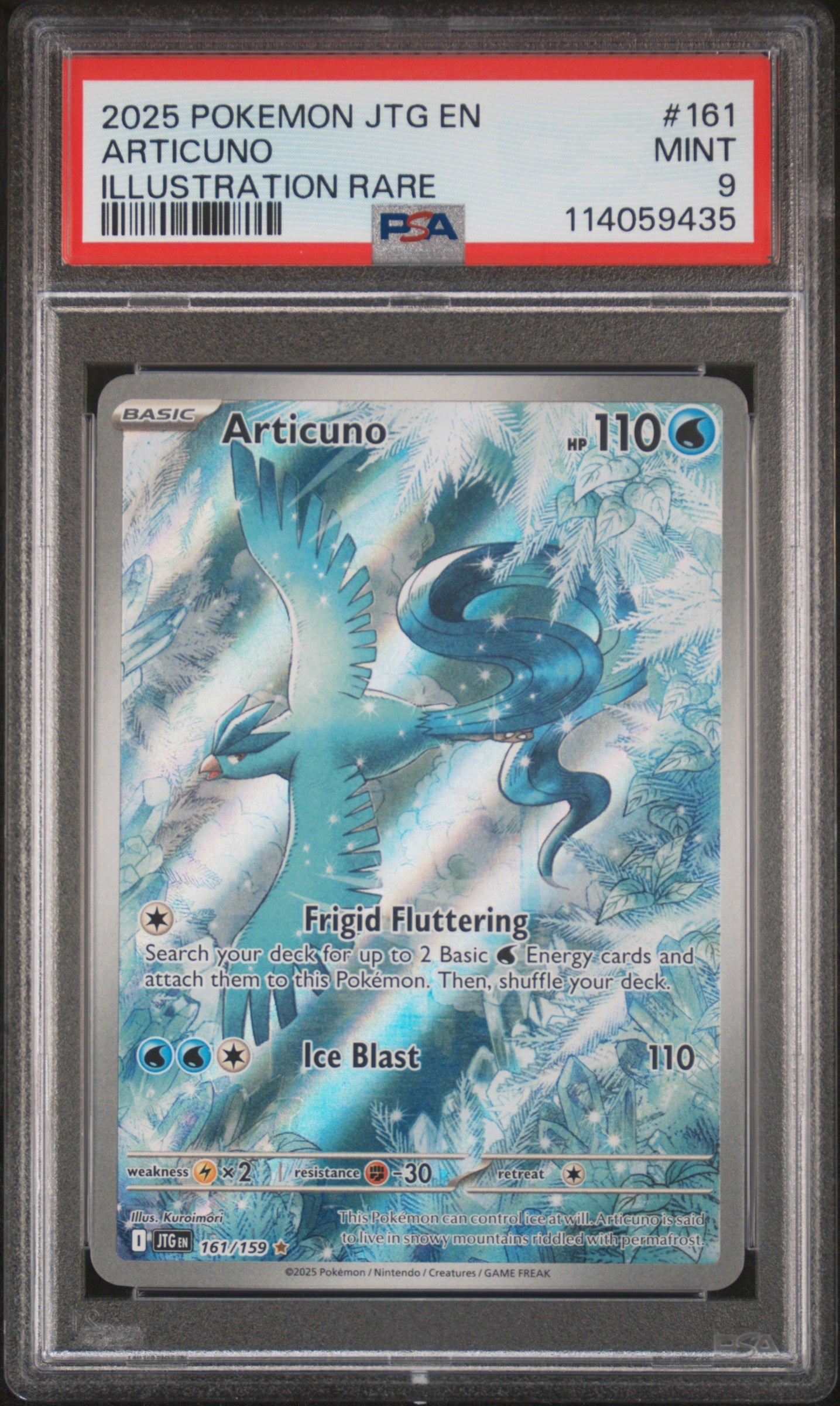 2025 Pokemon Jtg En-Journey Together Illustration Rare Articuno 9 PSA #161