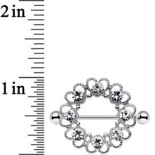 14G 1 1/16 Clear Gem Always Angelic Halo Heart Nipple Shield Set