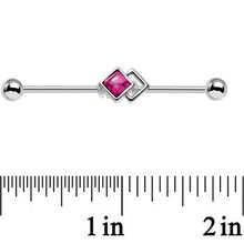 14G Pink Faux Turquoise Art Deco Industrial Barbell 38mm