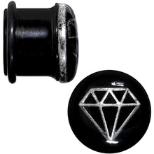 9/16 Black PVD Show Me Shapes Rhombus Single Flare Plug Set
