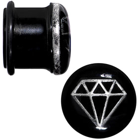 9/16 Black PVD Show Me Shapes Rhombus Single Flare Plug Set