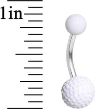 White UV Acrylic Textured Bottom Ball Belly Ring