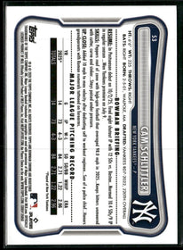 2026 Bowman Rookie Red RC Logo Cam Schlittler Rookie #53