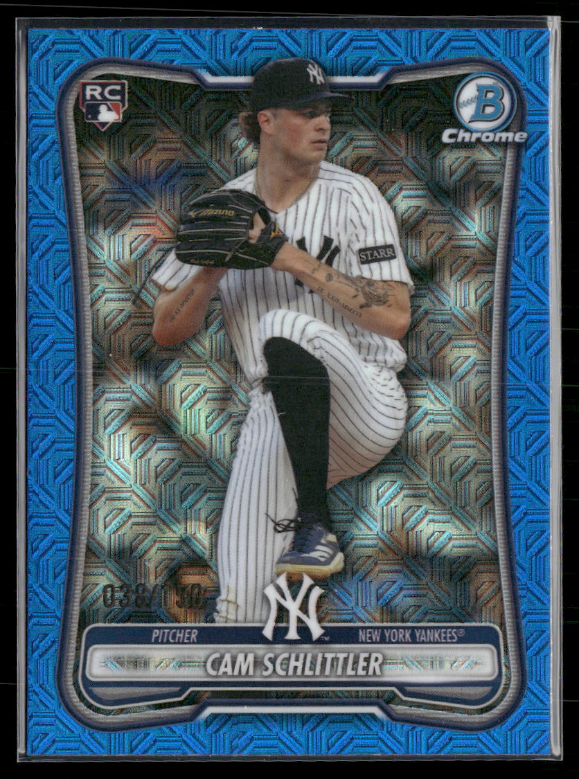 2026 Bowman Chrome Mojo Blue Refractors Cam Schlittler Rookie #/150 #53