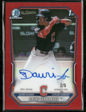 2026 Bowman Chrome Autographs Red Refractors Dauri Fernandez #/5 Auto #CPA-DF