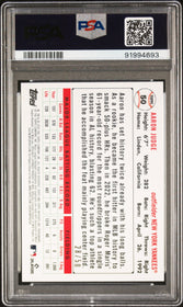 2023 Topps Archives White Back-Red Hot Foil Aaron Judge 9 PSA #50