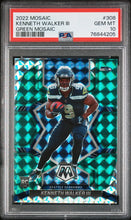 2022 Panini Mosaic Green Mosaic Kenneth Walker Iii 10 PSA #308
